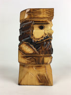 Japanese Wooden Hokkaido Statue Ainu Nipopo Vtg Pen Stand Brown AB93