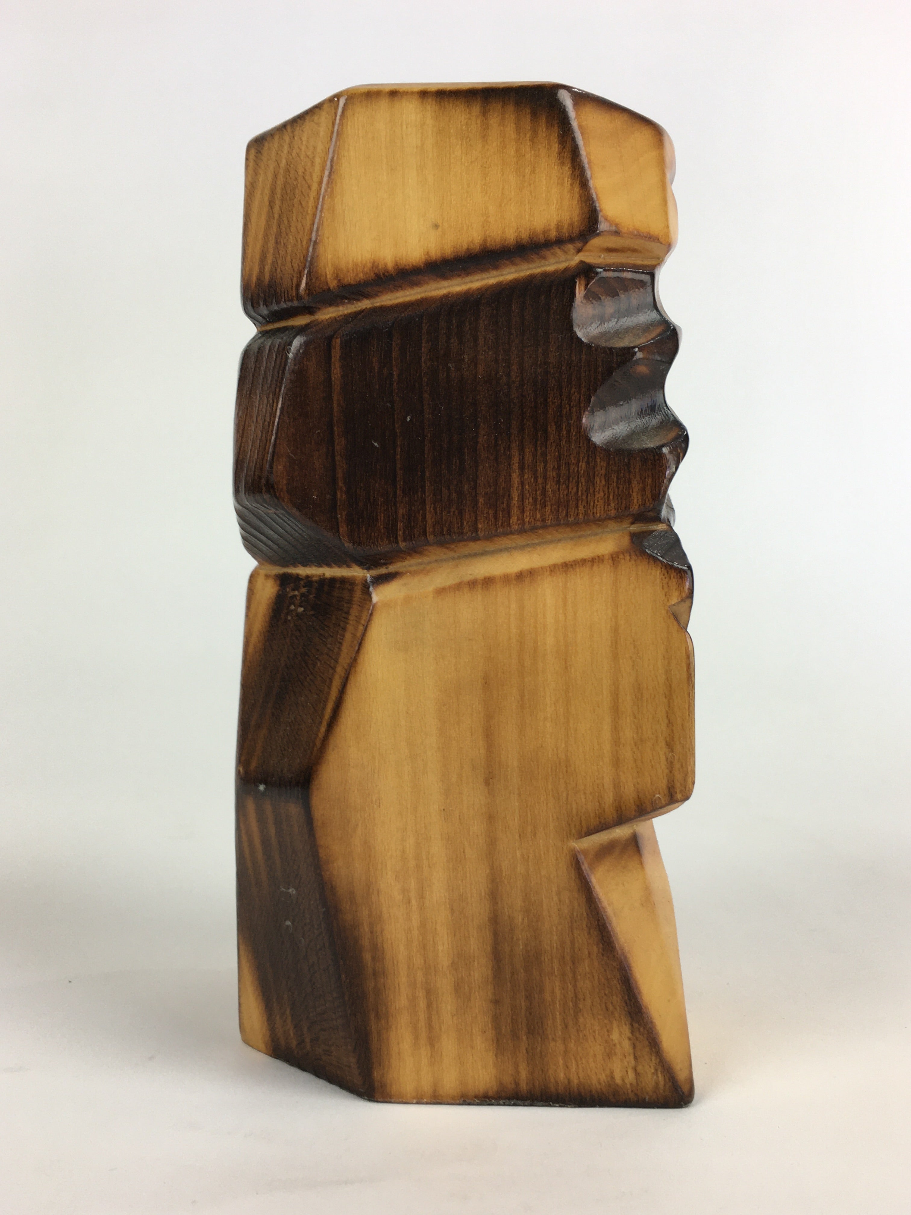Japanese Wooden Hokkaido Statue Ainu Nipopo Vtg Pen Stand Brown AB93