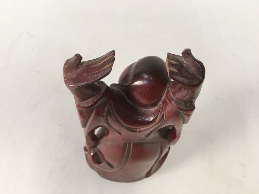 Japanese Wooden Hotei-Son Statue Vtg 7 Gods Good Fortune Wealth BD606
