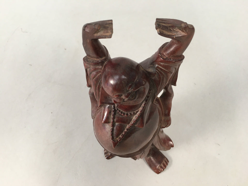Japanese Wooden Hotei-Son Statue Vtg 7 Gods Good Fortune Wealth BD606