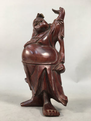 Japanese Wooden Hotei-Son Statue Vtg 7 Gods Good Fortune Wealth BD606