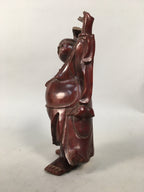 Japanese Wooden Hotei-Son Statue Vtg 7 Gods Good Fortune Wealth BD606