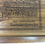 Japanese Wooden Jewelry Box Vtg Carving Golf Country Club Memento T178