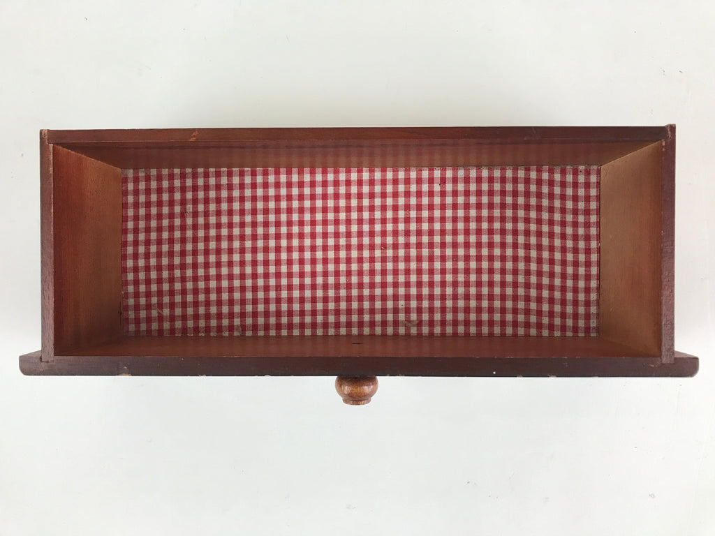 Japanese Wooden Keshobako Cosmetic Box Vtg Vanity Mirror One Drawer T322