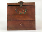 Japanese Wooden Keshobako Cosmetic Box Vtg Vanity Mirror One Drawer T322