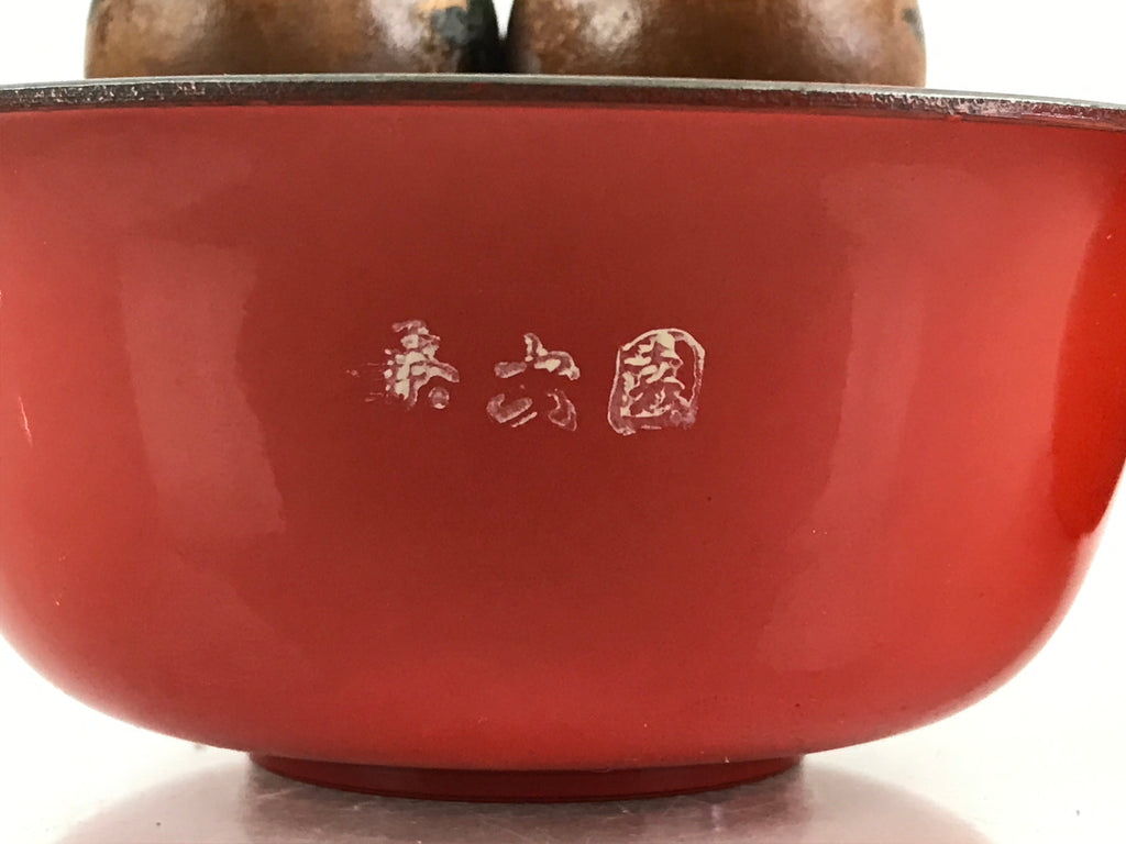 Japanese Wooden Kokeshi Doll Soup Bowl Figurine Traditional Craft Folk Art Toy K