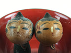 Japanese Wooden Kokeshi Doll Soup Bowl Figurine Traditional Craft Folk Art Toy K