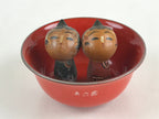Japanese Wooden Kokeshi Doll Soup Bowl Figurine Traditional Craft Folk Art Toy K