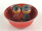 Japanese Wooden Kokeshi Doll Soup Bowl Figurine Traditional Craft Folk Art Toy K