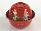 Japanese Wooden Kokeshi Doll Soup Bowl Figurine Traditional Craft Folk Art Toy K
