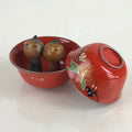 Japanese Wooden Kokeshi Doll Soup Bowl Figurine Traditional Craft Folk Art Toy K