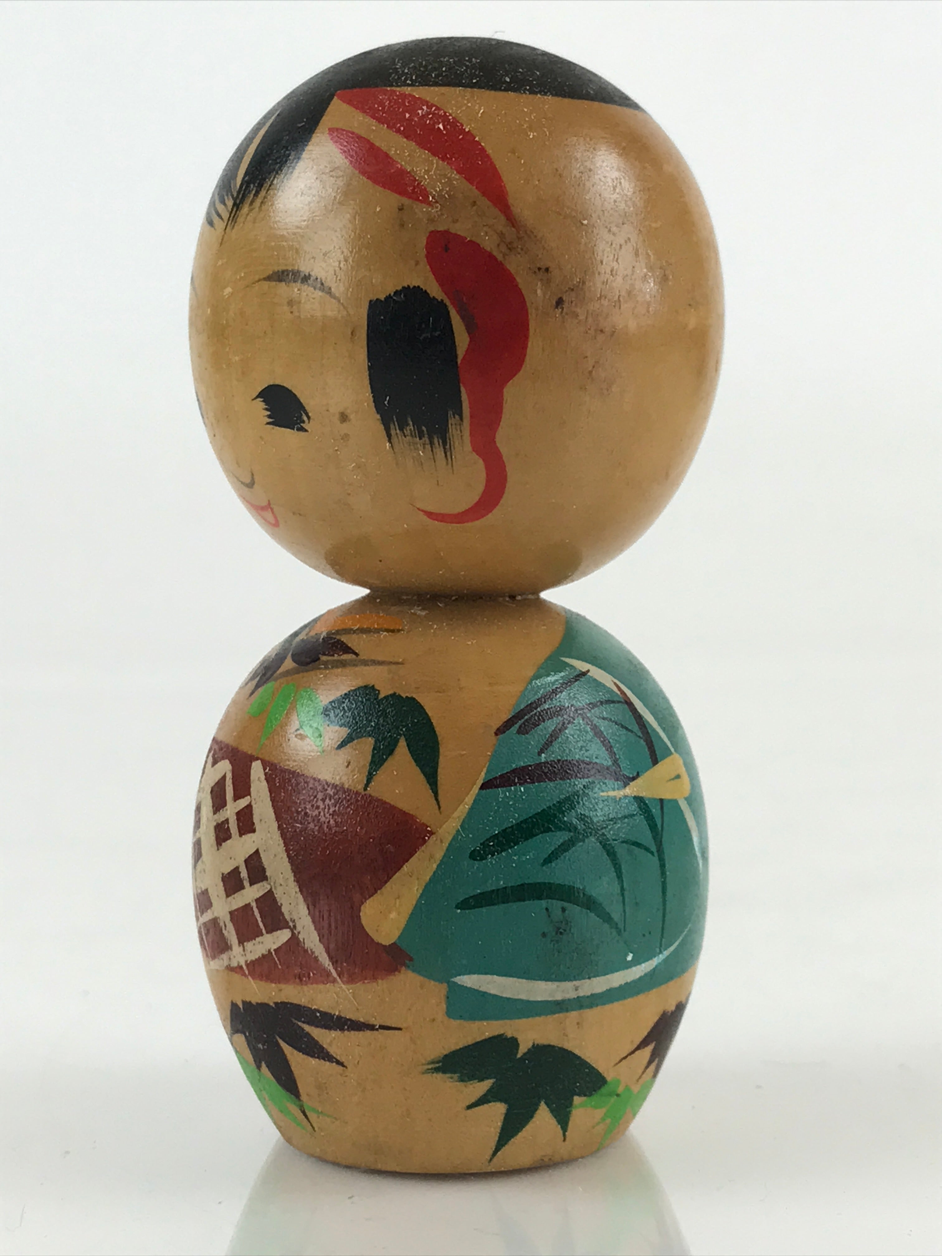 Japanese Wooden Kokeshi Doll Vtg Figurine Traditional Craft Toy KF625
