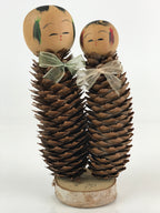 Japanese Wooden Kokeshi Doll Vtg Figurine Traditional Craft Toy Pine Cone KF607
