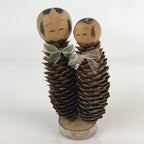 Japanese Wooden Kokeshi Doll Vtg Figurine Traditional Craft Toy Pine Cone KF607