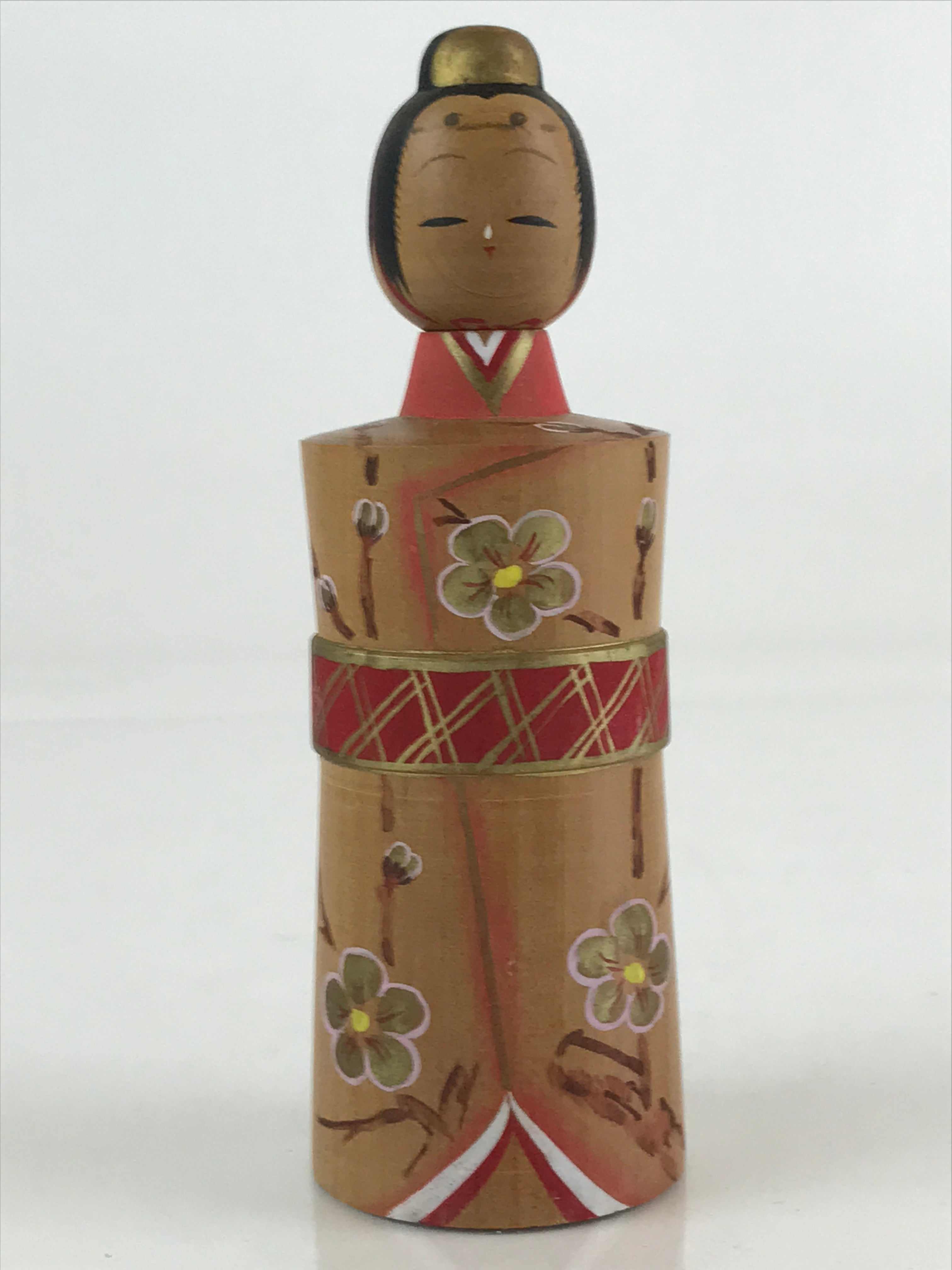 Japanese Wooden Kokeshi Hina Doll Vtg Figurine Traditional Craft Toy KF612