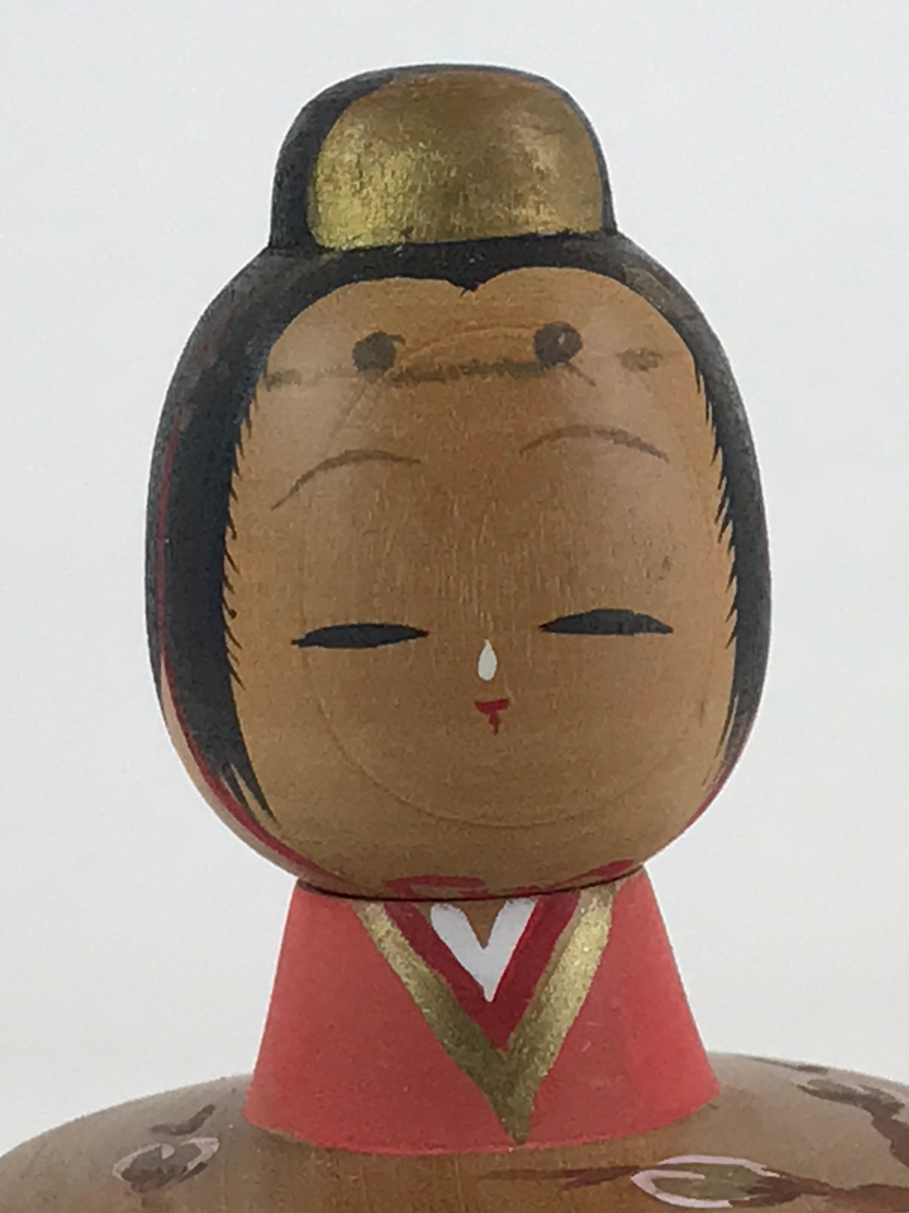 Japanese Wooden Kokeshi Hina Doll Vtg Figurine Traditional Craft Toy KF612