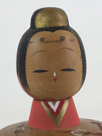 Japanese Wooden Kokeshi Hina Doll Vtg Figurine Traditional Craft Toy KF612