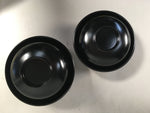 Japanese Wooden Lacquer Lidded Bowl Pair Set Vtg Black Owan Soup Rice PX513