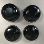 Japanese Wooden Lacquer Lidded Bowl Pair Set Vtg Black Owan Soup Rice PX513