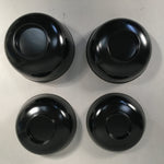 Japanese Wooden Lacquer Lidded Bowl Pair Set Vtg Black Owan Soup Rice PX513