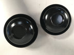 Japanese Wooden Lacquer Lidded Bowl Pair Set Vtg Black Owan Soup Rice PX514