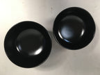 Japanese Wooden Lacquer Lidded Bowl Pair Set Vtg Black Owan Soup Rice PX514