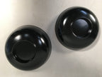 Japanese Wooden Lacquer Lidded Bowl Pair Set Vtg Black Owan Soup Rice PX514