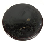 Japanese Wooden Lacquer Lidded Container Tea Box Vtg Brown Chabitsu Sencha UR489