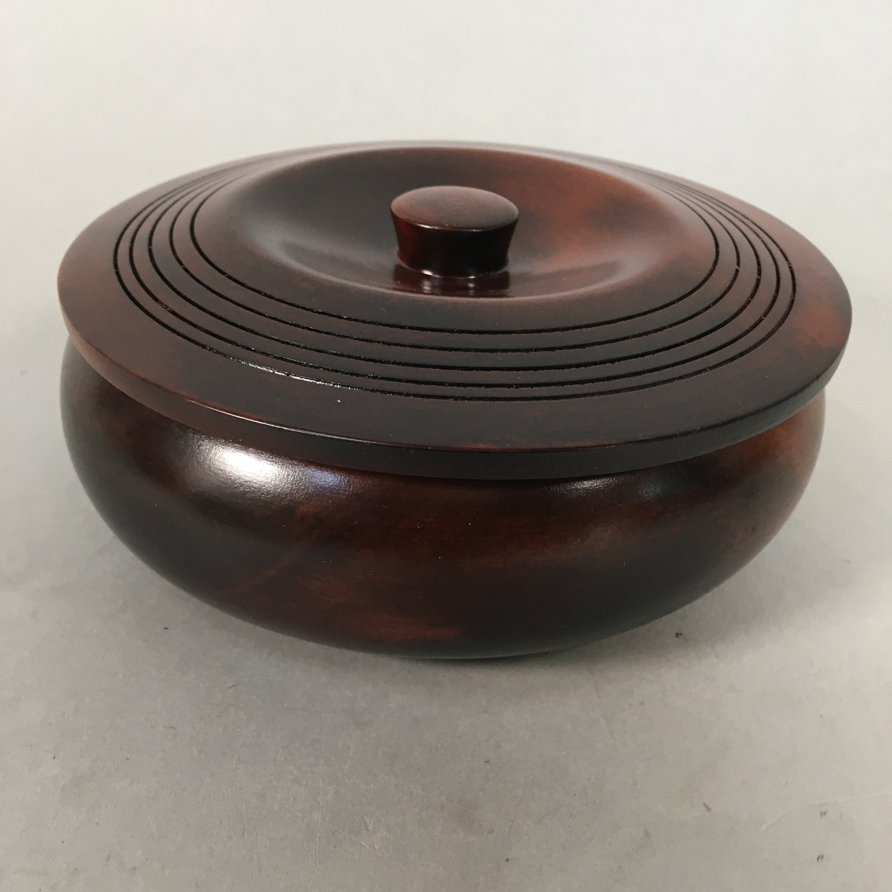 Japanese Wooden Lacquer Lidded Snack Bowl Vtg Kashiki Tea Ceremony PX516