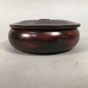 Japanese Wooden Lacquer Lidded Snack Bowl Vtg Kashiki Tea Ceremony PX516