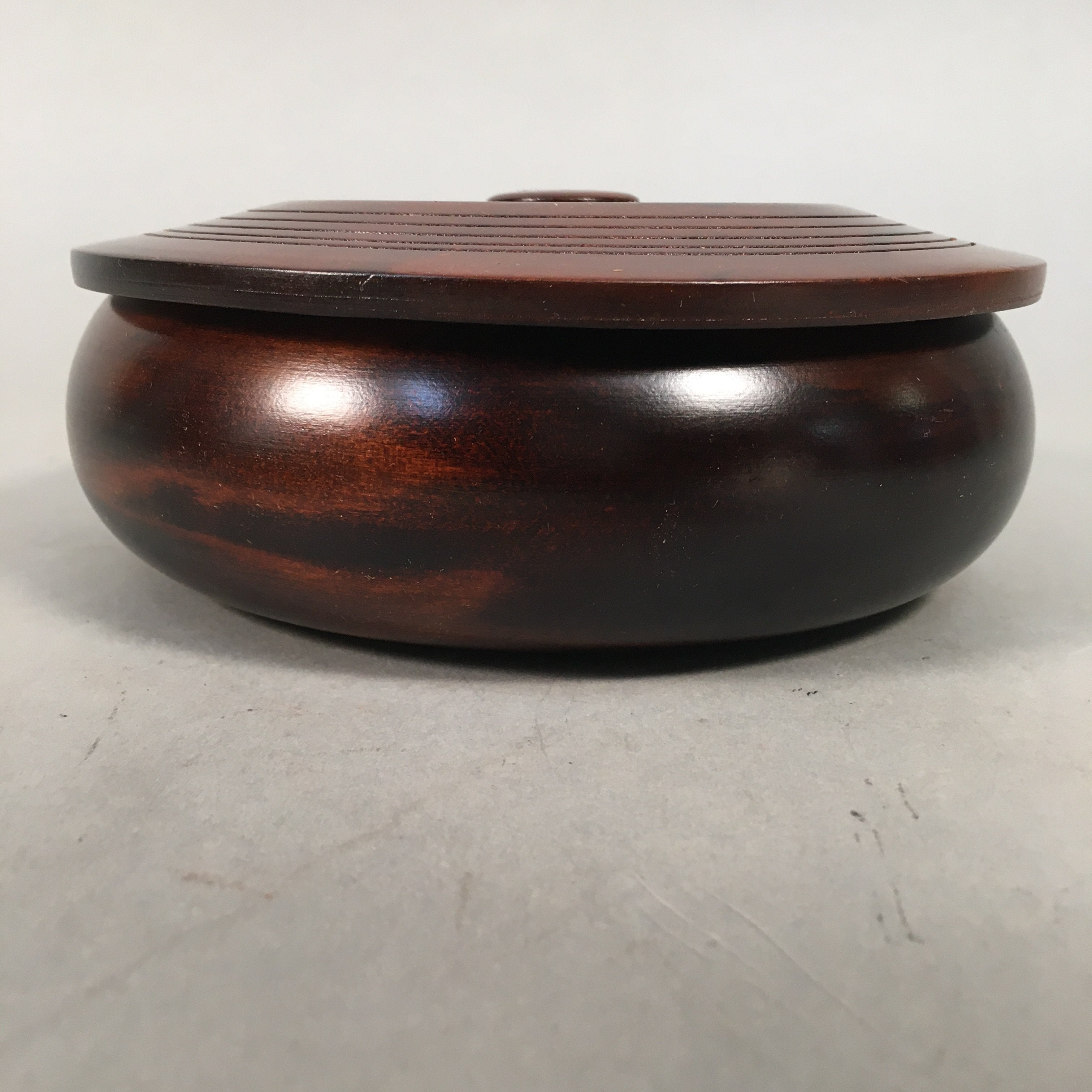 Japanese Wooden Lacquer Lidded Snack Bowl Vtg Kashiki Tea Ceremony PX516