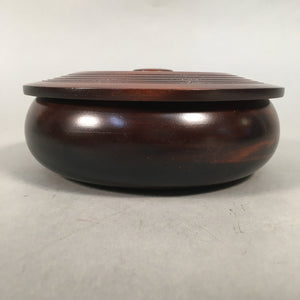 Japanese Wooden Lacquer Lidded Snack Bowl Vtg Kashiki Tea Ceremony PX516