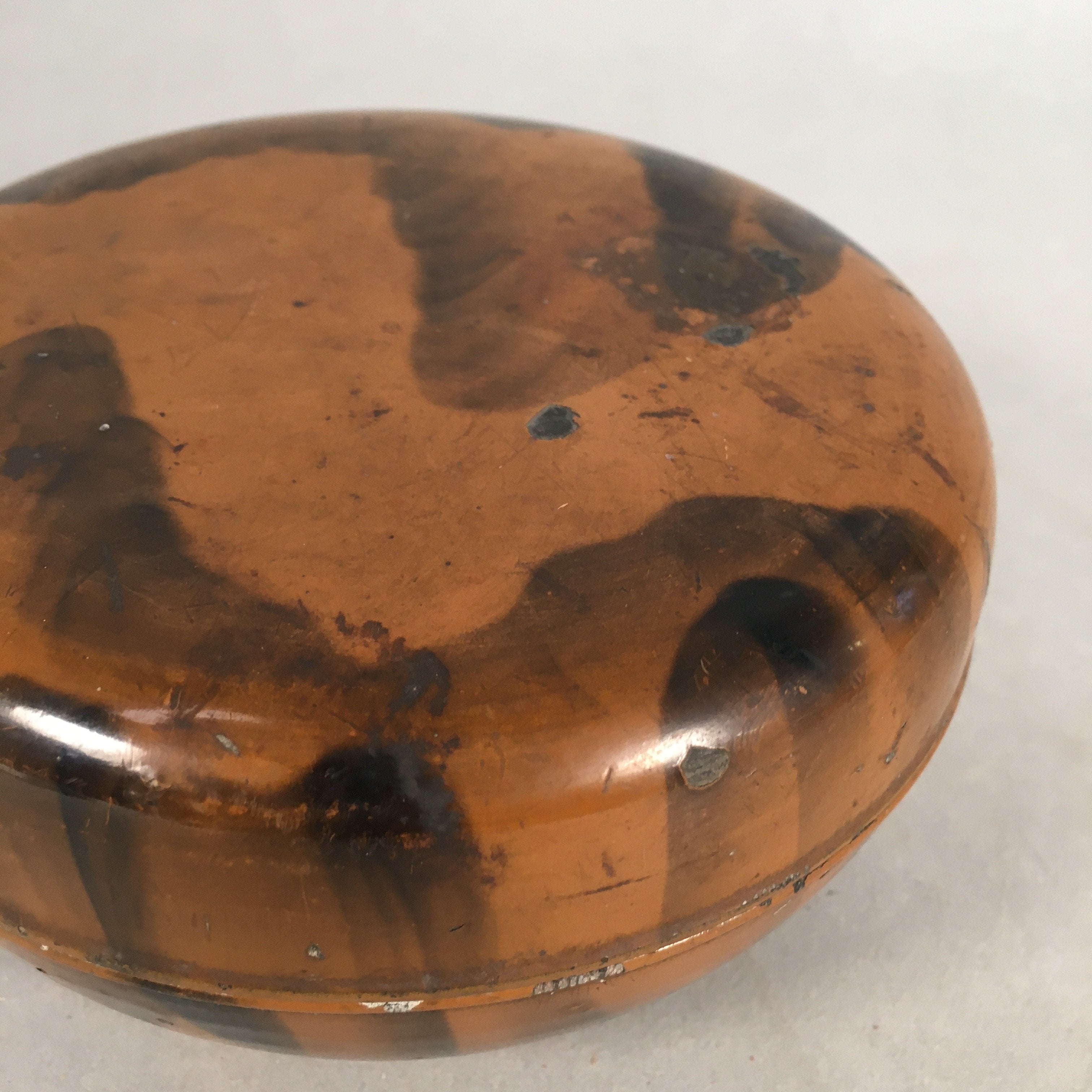 Japanese Wooden Lacquer Lidded Snack Bowl Vtg Kashiki Tea Ceremony UR464