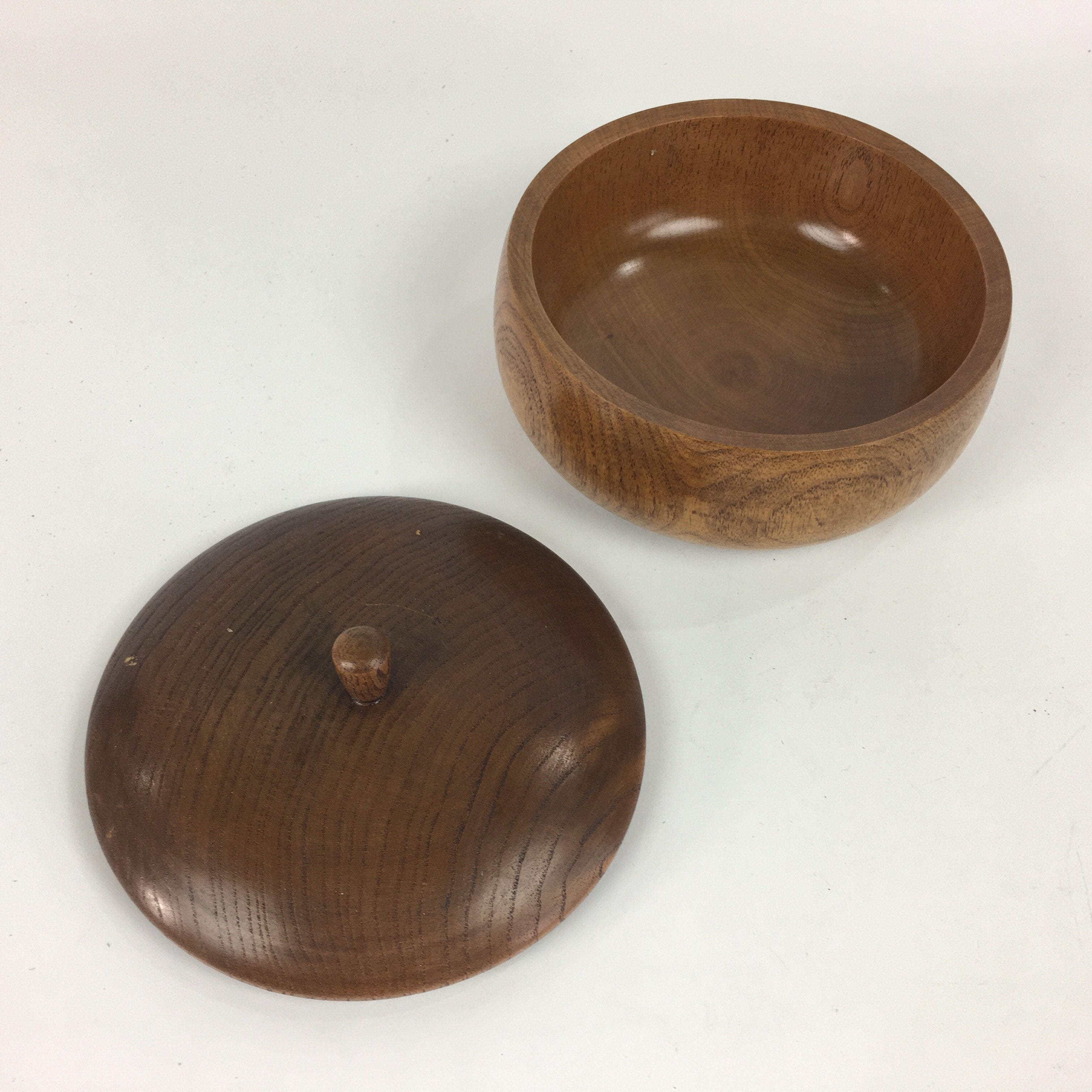 Japanese Wooden Lacquer Lidded Snack Bowl Vtg Kashiki Tea Ceremony UR524