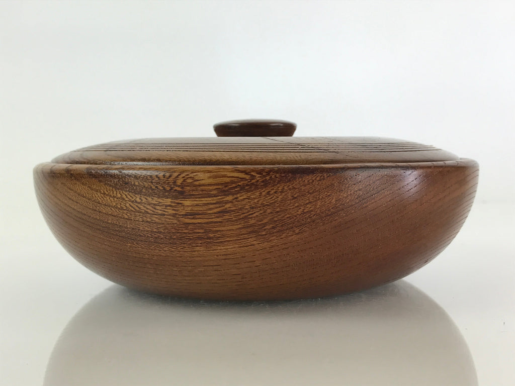 Japanese Wooden Lacquer Lidded Snack Bowl Vtg Kashiki Tea Ceremony UR820