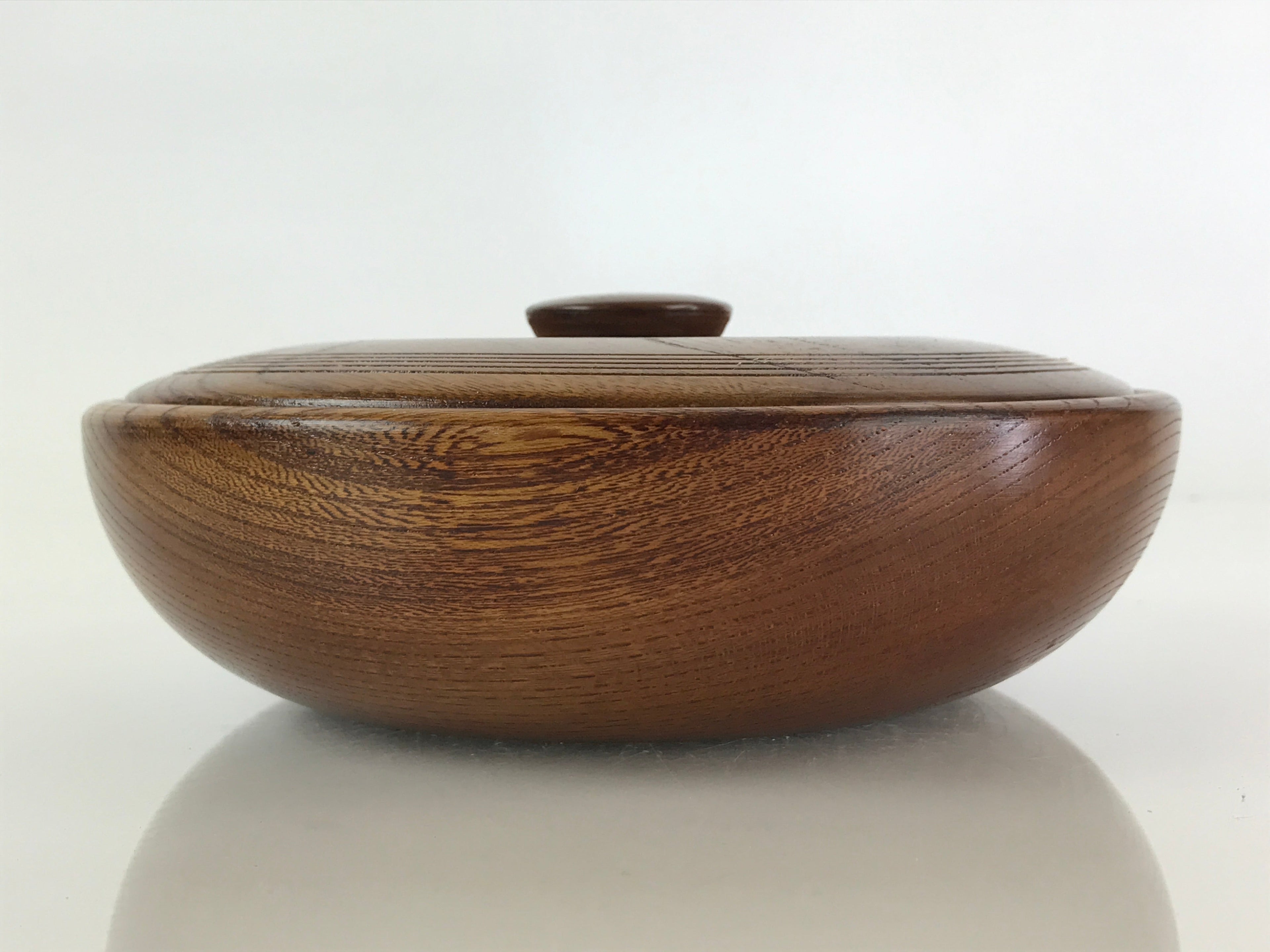 Japanese Wooden Lacquer Lidded Snack Bowl Vtg Kashiki Tea Ceremony UR820