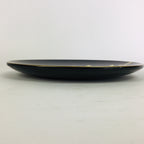 Japanese Wooden Lacquer Plate Vtg Nurimono Black Gold Chrysanthemum Sara UR517