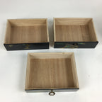 Japanese Wooden Lacquer Sewing Box Vtg Haribako Chest Tansu 3Drawers T274