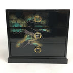 Japanese Wooden Lacquer Sewing Box Vtg Haribako Chest Tansu 3Drawers T274