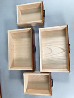 Japanese Wooden Lacquer Sewing Box Vtg Haribako Chest Tansu 4Drawers T238