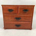 Japanese Wooden Lacquer Sewing Box Vtg Haribako Chest Tansu 4Drawers T238