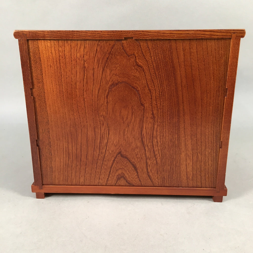 Japanese Wooden Lacquer Sewing Box Vtg Haribako Chest Tansu 4Drawers T238