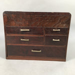 Japanese Wooden Lacquer Sewing Box Vtg Haribako Chest Tansu 5Drawers T237