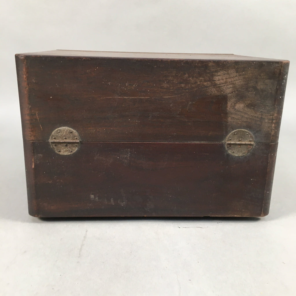 Japanese Wooden Lacquer Sewing Box Vtg Haribako Chest Tansu 5Drawers T237