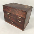 Japanese Wooden Lacquer Sewing Box Vtg Haribako Chest Tansu 5Drawers T237