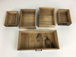 Japanese Wooden Lacquer Sewing Box Vtg Haribako Chest Tansu 5Drawers T246