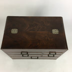 Japanese Wooden Lacquer Sewing Box Vtg Haribako Chest Tansu 5Drawers T246