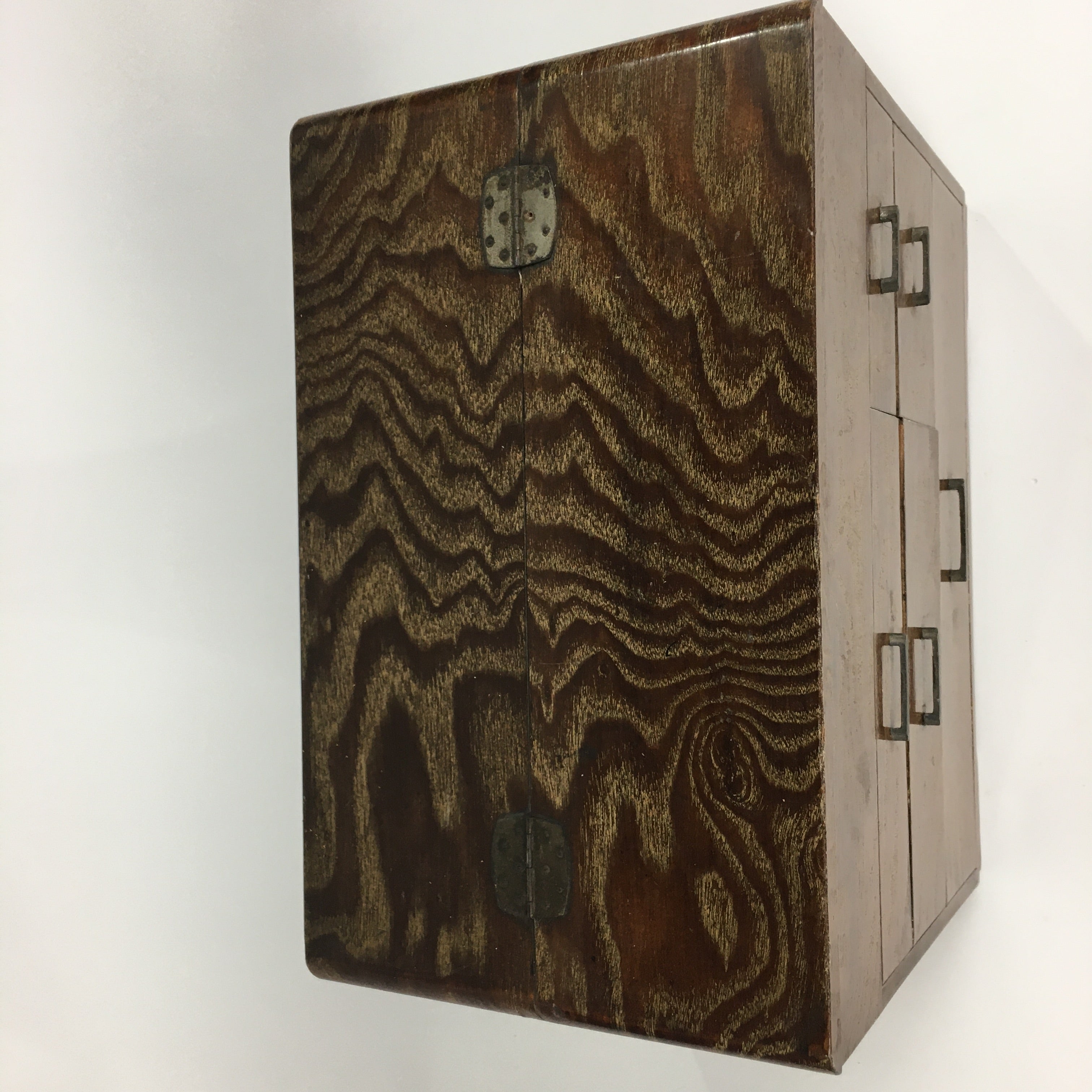 Japanese Wooden Lacquer Sewing Box Vtg Haribako Chest Tansu 5Drawers T284