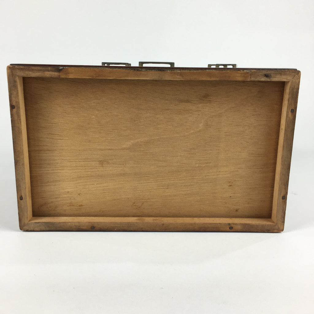 Japanese Wooden Lacquer Sewing Box Vtg Haribako Chest Tansu 5Drawers T284