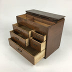 Japanese Wooden Lacquer Sewing Box Vtg Haribako Chest Tansu 5Drawers T284